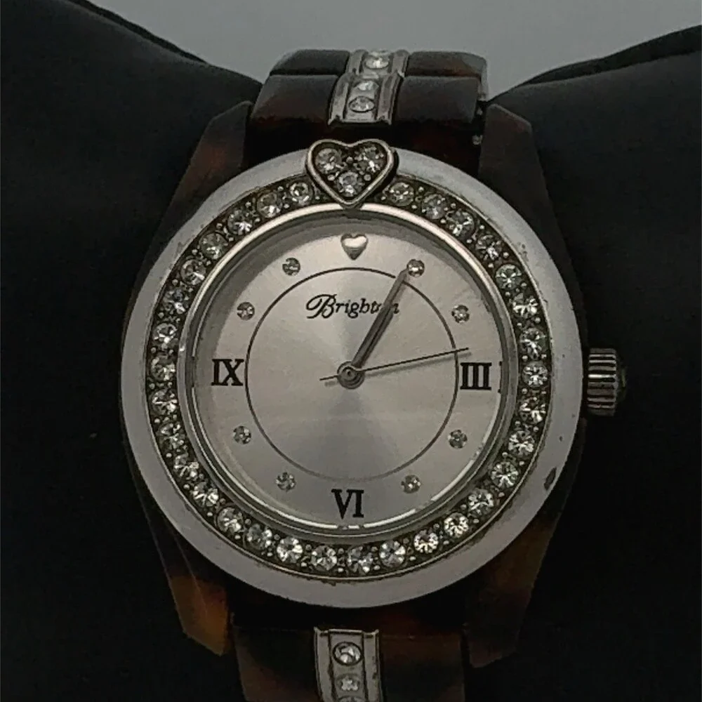 Retired Brighton Dana Point Tortoiseshell Rhinestone Accented Ladies Watch